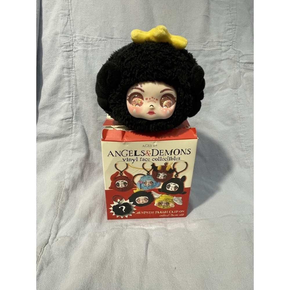 NEW Angels & Demons Vinyl Face Collectibles Plush Keychain Clip-On - Black Crown